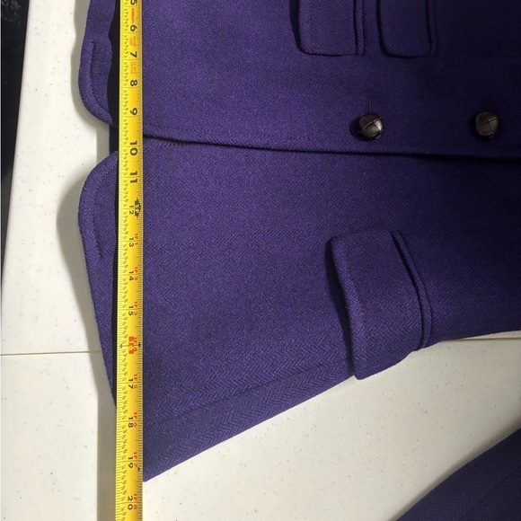 J.Crew size 2 Wool Herringbone Hack-ing Blazer Jacket Dark Purple (flaw) - Picture 12 of 15